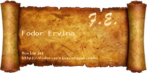 Fodor Ervina névjegykártya